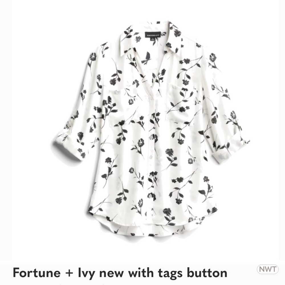 Fortune + Ivy new with tags button down. Size Large.